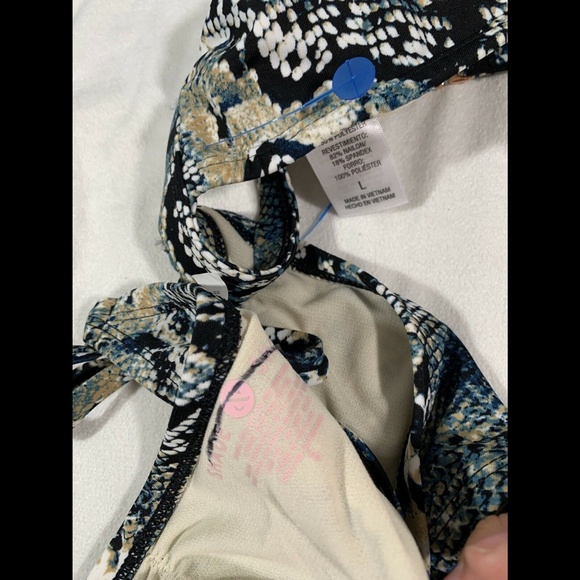 NEW $38 Shade & Shore Snake Triangle Bikini Top [ L ]+‎ Cheeky Bottom [ S ] - Picture 13 of 13